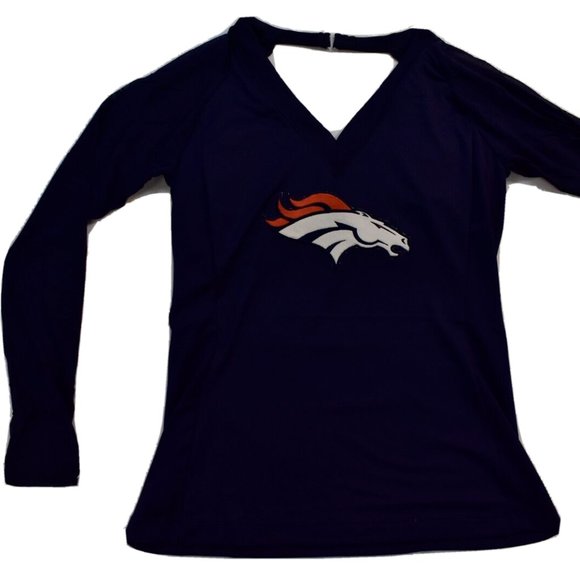All Sport Couture NFL Womens Denver Broncos Wildkat Blue Shirt New With Tags - Picture 3 of 8